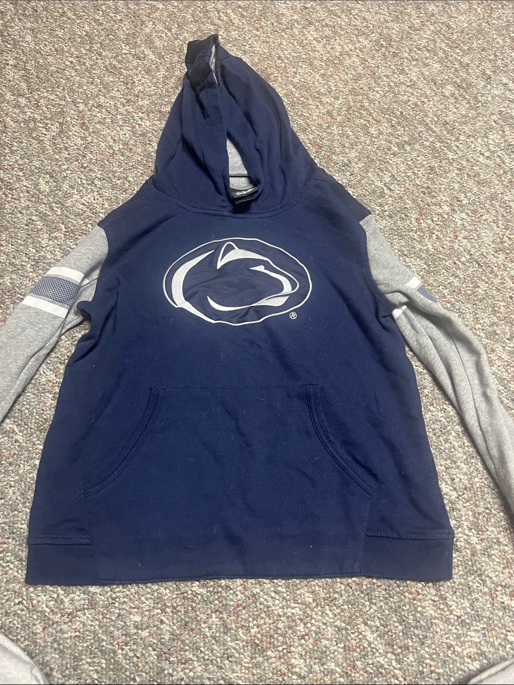 Penn State Navy Hooded Sweatshirt with Grey Sleeves